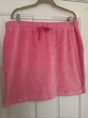 Juicy Couture Pink Velour Mini Skirt with Drawstring